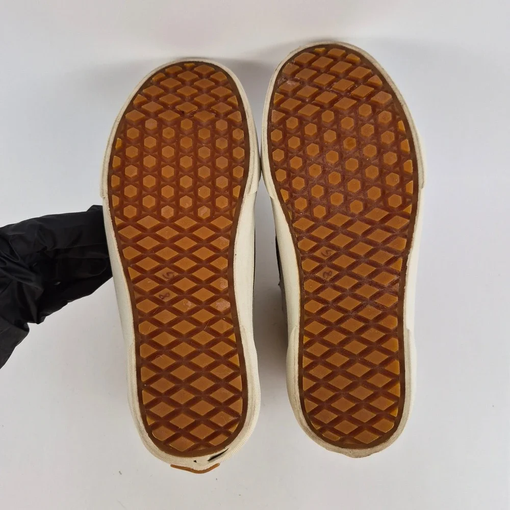 Vans Sk8-Hi MTE Gray Suede Brown Leather Flannel Lined Sneakers Men 6 Women 7.5